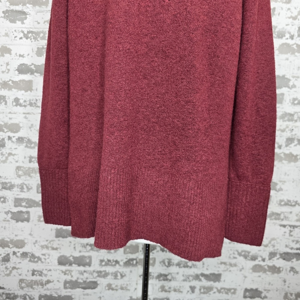 J Crew Sweater Womens Small Maroon Turtleneck Side Slits‎ Supersoft Alpaca Yarn - Picture 9 of 15